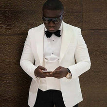 Load image into Gallery viewer, Trajes Para Hombre Royal Blue Wedding Suits For Men Custom Made 3 Pieces White Mens Suits With Pants Men Blazer Groomsmen 2019