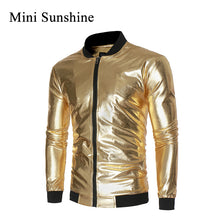 Load image into Gallery viewer, New Autumn Golden Jacket Men Luxury Shiny Jacket Fashion Nightclub Clothing Glittering Silver Jackets Coat Rockabilly z10