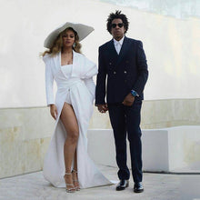 Load image into Gallery viewer, Custom Made Grey Suit Men 2019 Peaked Designs Men Attire for Wedding Groom Tuxedo Costume Homme Mariage Terno Masculino 2Piece