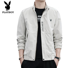 Load image into Gallery viewer, 2020 brand Playboy Trend Men's Slim Casual Fashion Wild Stand Collar Metal Zip good quality Jacket