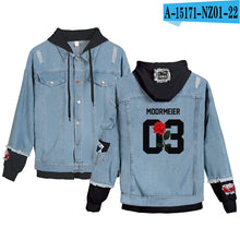 Load image into Gallery viewer, 2020 New Social Media Stars Payton Moormeier printed Hole jean jacket Fashion Women Spliced Denim Jackets hoody coat