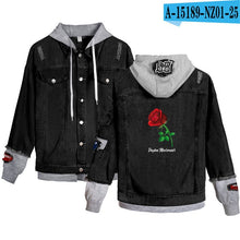 Load image into Gallery viewer, 2020 New Social Media Stars Payton Moormeier printed Hole jean jacket Fashion Women Spliced Denim Jackets hoody coat