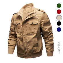 Load image into Gallery viewer, Casual Jacket Men 2020 Spring Autumn Army Military Jackets Mens Coats Male Outerwear Windbreaker Slim Fit Stand Collar Male Coat