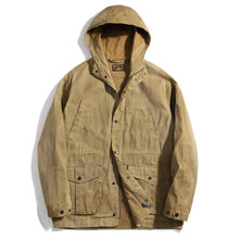 Load image into Gallery viewer, SauceZhan Oil Wax Jacket Windbreaker Men Trench Coat Men Trench Coat Men Oil Wax Windbreaker Men Long Jacket Men Winter Coat