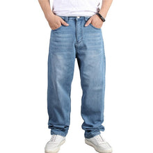 Load image into Gallery viewer, MORUANCLE Men's Baggy Hip Hop Jeans Pants Loose Skateboard Denim Trousers Streetwear Plain Solid Plus Size 30-46