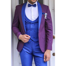 Load image into Gallery viewer, Trajes Para Hombre Royal Blue Wedding Suits For Men Custom Made 3 Pieces White Mens Suits With Pants Men Blazer Groomsmen 2019
