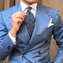 Load image into Gallery viewer, Custom Made Grey Suit Men 2019 Peaked Designs Men Attire for Wedding Groom Tuxedo Costume Homme Mariage Terno Masculino 2Piece
