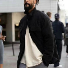 Load image into Gallery viewer, Kanye West Long sleeve faux-suede jacket Quilted Cargo Overshirt Two Pockets Styling
