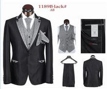 Load image into Gallery viewer, Fashionable Shiny Silver Groom Tuxedos Mens Wedding Prom Party Business Suits Blazer Sets (Jacket+Pants+Vest+Tie) K:767
