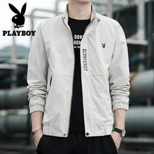 Load image into Gallery viewer, 2020 brand Playboy Trend Men&#39;s Slim Casual Fashion Wild Stand Collar Metal Zip good quality Jacket
