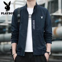 Load image into Gallery viewer, 2020 brand Playboy Trend Men&#39;s Slim Casual Fashion Wild Stand Collar Metal Zip good quality Jacket
