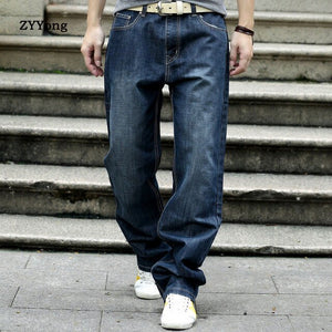 ZYYong Men's Jeans Straight Loose Loose Harem Men's Denim Trousers Hip Hop Casual Fashion High Quality Men's Wide Leg Pants