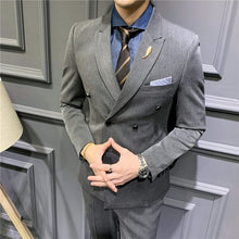 Load image into Gallery viewer, 3 Piece Suits Men 2019 Double Breasted Formal Wedding Suits For Men Costume Homme  (Jacket+Pants+Vest) Slim Fit Tuxedo Suit
