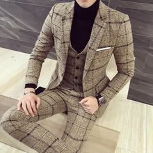 Load image into Gallery viewer, Classic 3 Piece Suits Men Wedding Suits 2019 New Slim Fit Plaid Suit Mens Jackets with Vest and Pants
