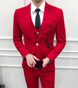 High Quality Men Suit 3piece Set White Men Suit Jacket with Pants and Vest Asia Size S - XXXL Slim Design Men Wedding Suits 2019