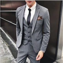 Load image into Gallery viewer, Men Suit Jacket with Vest and Pants Business Wedding Banquet Mens Suit 3 Piece Set Size S - 4XL mens suits blazer
