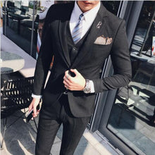 Load image into Gallery viewer, Men Suit Jacket with Vest and Pants Business Wedding Banquet Mens Suit 3 Piece Set Size S - 4XL mens suits blazer
