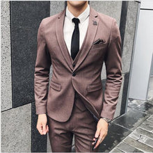 Load image into Gallery viewer, Men Suit Jacket with Vest and Pants Business Wedding Banquet Mens Suit 3 Piece Set Size S - 4XL mens suits blazer
