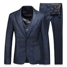 Load image into Gallery viewer, MOGU Lattice Three Pieces Slim Fit Party Dress 2020 Autumn New Fashion Plaid Wedding Men Suit Costume Asian Size 5XL Men&#39;s Suit
