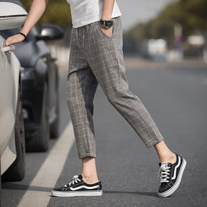 2020 New Summer Men Casual Plaid Pants Thin Joggers Sweatpants Male Trousers New Mens Sportswear Hip Hop Harem Pencil Pants