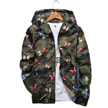 Load image into Gallery viewer, Mens Casual Hoodie Jacket 2019 New Autumn Butterfly Print Clothes Men&#39;s Hooded Windbreaker Coat
