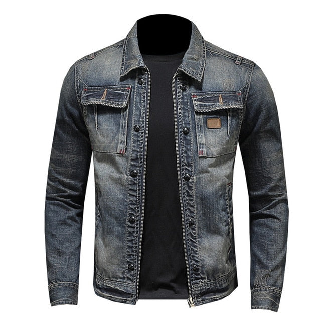 Autumn 2019 Denim Jacket Men Hip Hop Clothing High Quality Business Casual Zipper Jeans Jacket Coat Male Coats Chaqueta Hombre