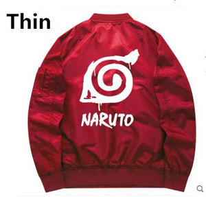 Anime Naruto Baseball thin Jackets Naruto Uzumaki cosplay Costume Harajuku cartoon Zipper Bomber Jacket Autumn Pilot coat A50403