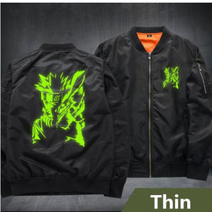 Anime Naruto Baseball thin Jackets Naruto Uzumaki cosplay Costume Harajuku cartoon Zipper Bomber Jacket Autumn Pilot coat A50403